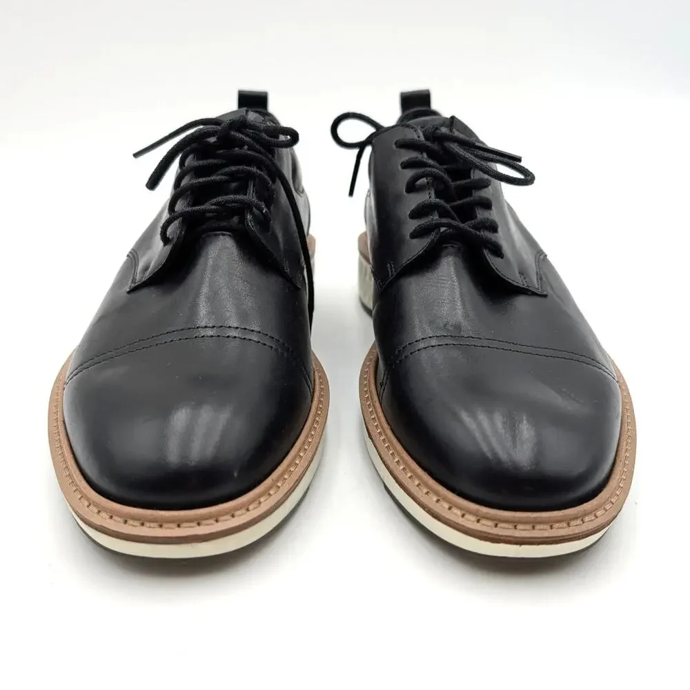 Ecco ST.1 Hybrid Lace-Up Derby Shoes Cap Toe Men's Black Size US5-5.5 EU39